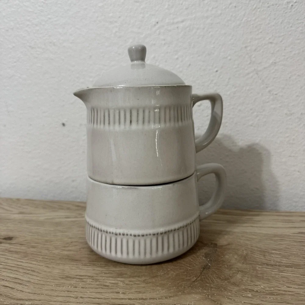 Hearth & Hand Magnolia Stoneware Coffee Pot & Mug Set Joanna Gaines‎ Tea Pot Cup